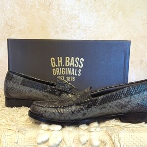 GH BASS Snake Embossed Leather 6 NIB